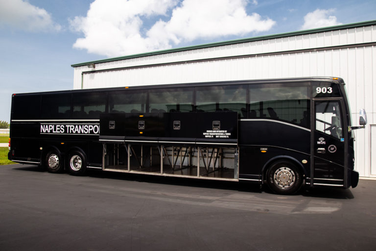 Storage of the charter coach bus