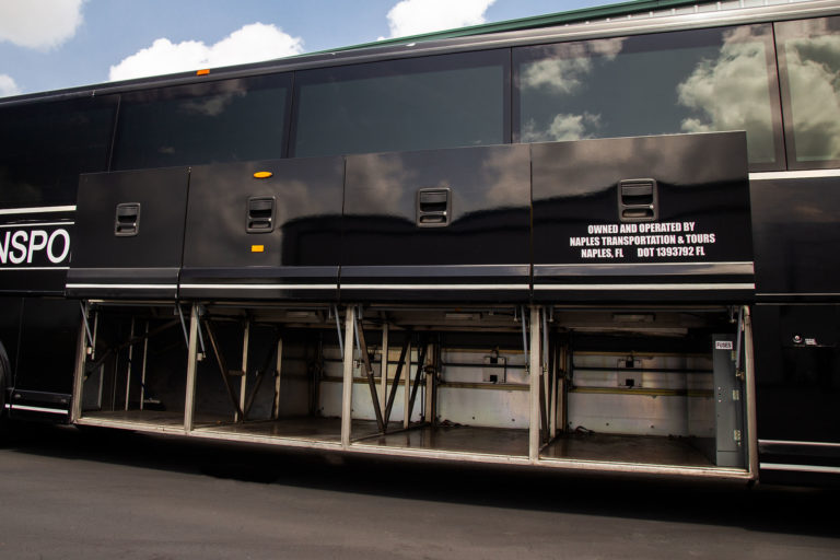 Storage of the charter coach bus