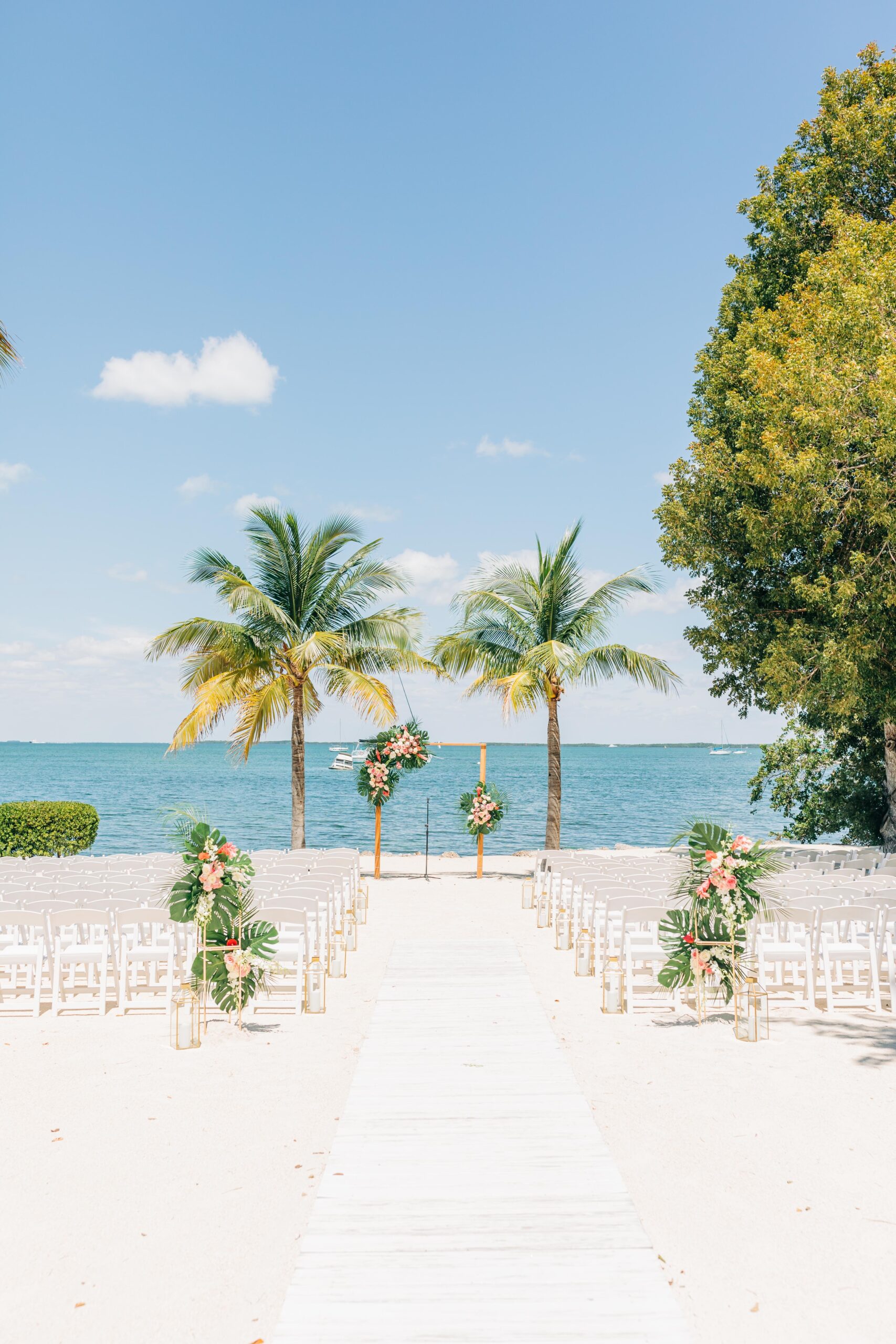 A,Romantic Outdoor Wedding Set Against A Tropical Beach Backdrop