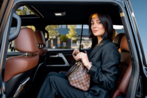 Portrait Of An Elegant Business Lady In Black Formal Wear